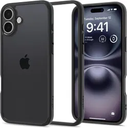 Spigen Ultra Hybrid Apple iPhone 16 Hoesje Back Cover Transparant Zwart afbeelding