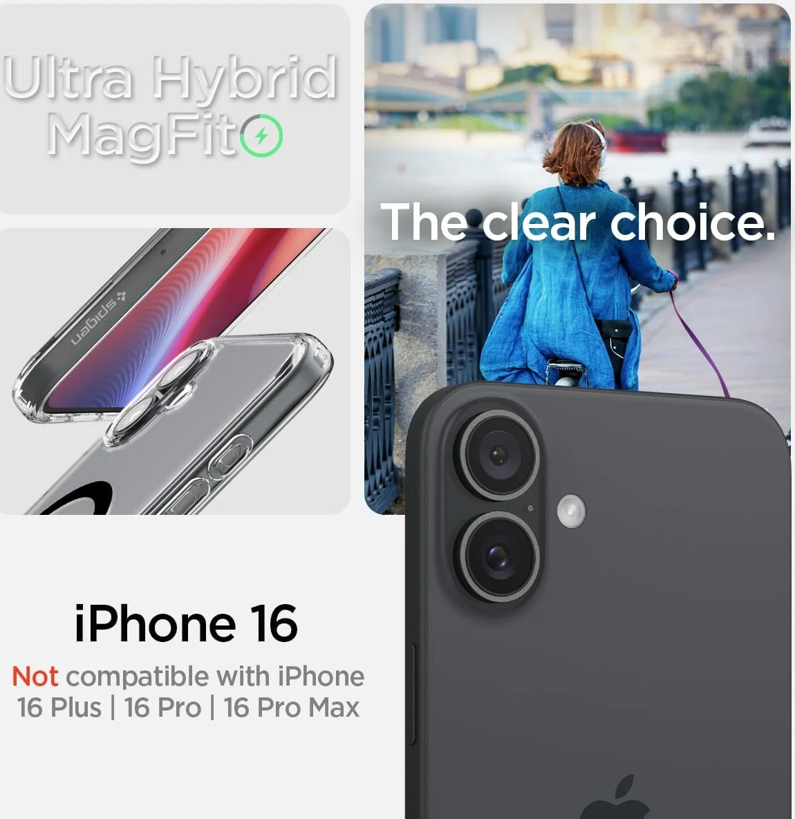 Spigen Ultra Hybrid MagFit Apple iPhone 16 Hoesje MagSafe Zwart afbeelding 3