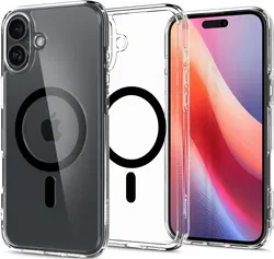 Spigen Ultra Hybrid MagFit Apple iPhone 16 Hoesje MagSafe Zwart afbeelding