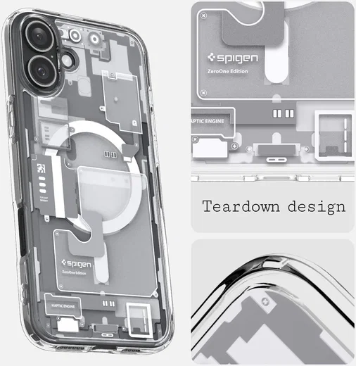 Spigen Ultra Hybrid MagFit Apple iPhone 16 Hoesje MagSafe Zero One Wit afbeelding 7