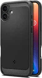 Spigen Rugged Armor MagFit Apple iPhone 16 Hoesje MagSafe Zwart afbeelding