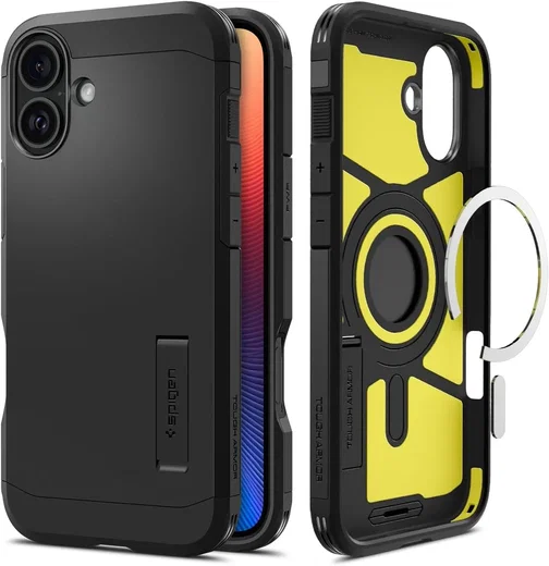Spigen Tough Armor Apple iPhone 16 Hoesje MagSafe Back Cover Zwart afbeelding 1
