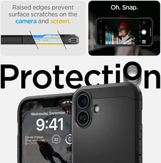 Spigen Tough Armor Apple iPhone 16 Hoesje MagSafe Back Cover Zwart afbeelding 8