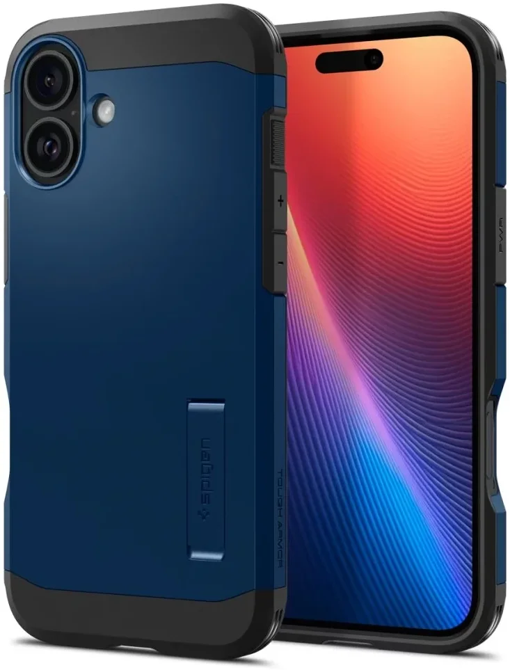 Spigen Tough Armor Apple iPhone 16 Hoesje MagSafe Back Cover Blauw afbeelding 9