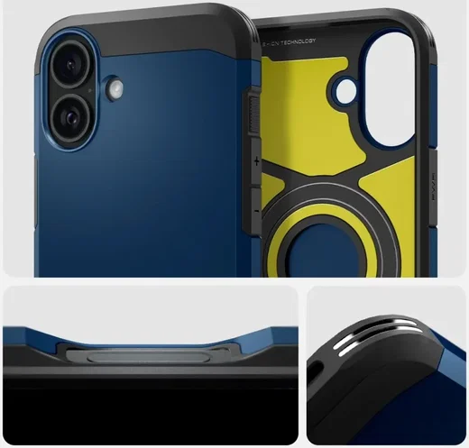 Spigen Tough Armor Apple iPhone 16 Hoesje MagSafe Back Cover Blauw afbeelding 8