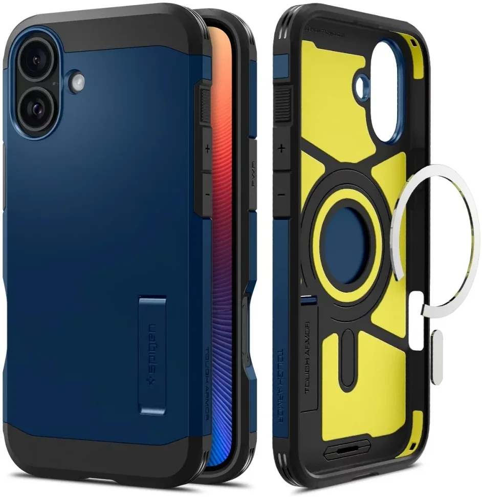 Spigen Tough Armor Apple iPhone 16 Hoesje MagSafe Back Cover Blauw afbeelding 1