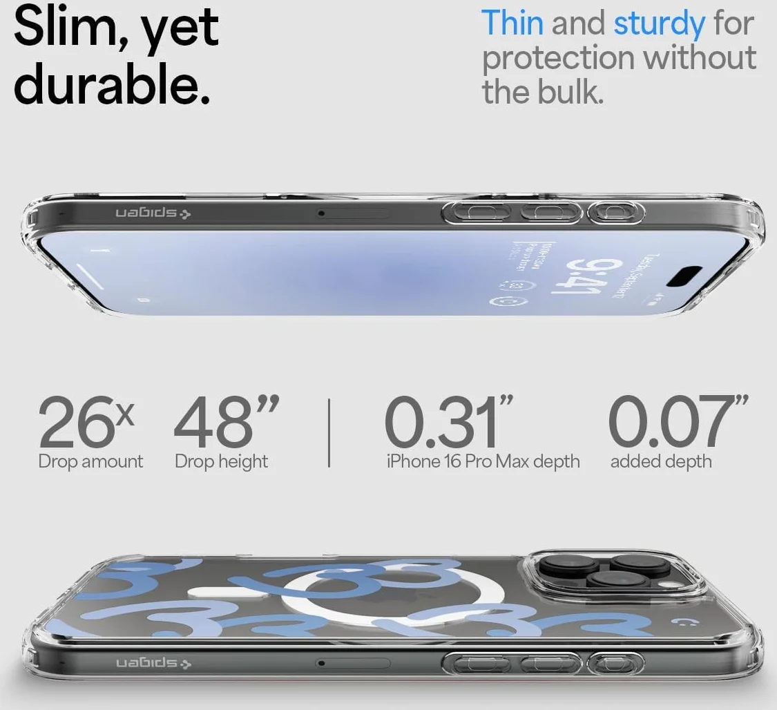 Spigen Ultra Hybrid MagFit Apple iPhone 16 Pro Max Hoesje MagSafe Hearts Denim afbeelding 6