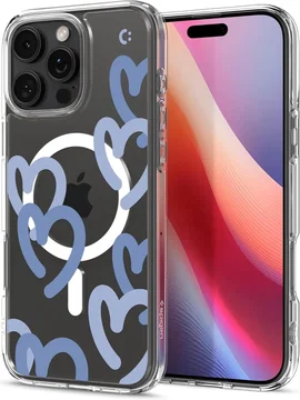 Spigen Ultra Hybrid MagFit Apple iPhone 16 Pro Max Hoesje MagSafe Hearts Denim