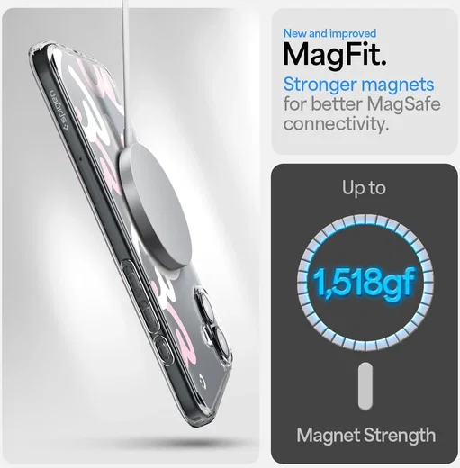 Spigen Ultra Hybrid MagFit Apple iPhone 16 Hoesje MagSafe Hearts Wit Roze afbeelding 5