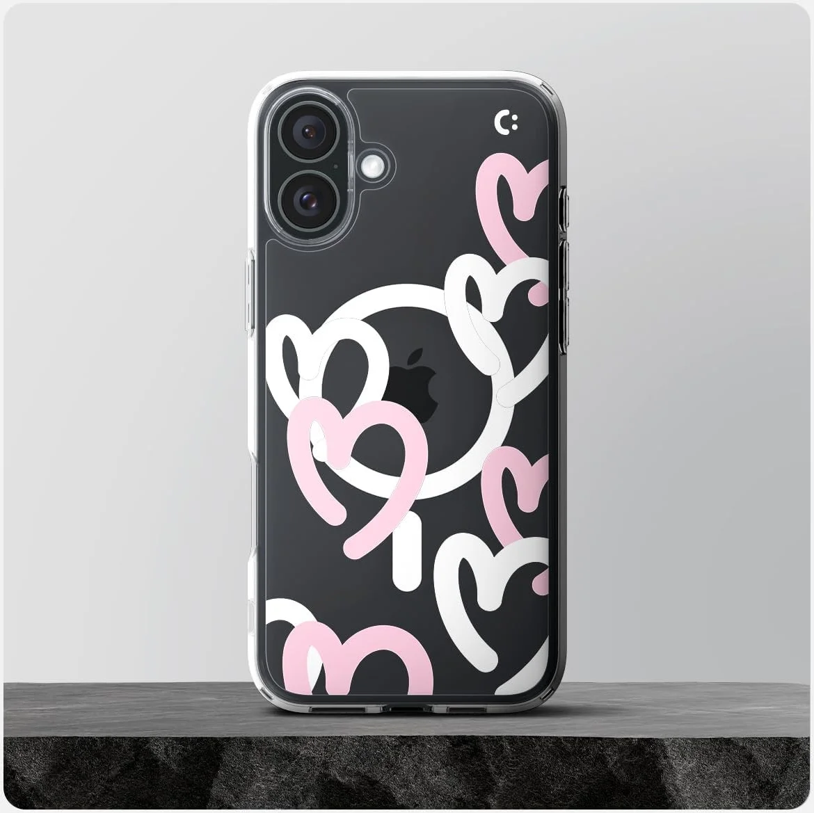 Spigen Ultra Hybrid MagFit Apple iPhone 16 Hoesje MagSafe Hearts Wit Roze afbeelding 6