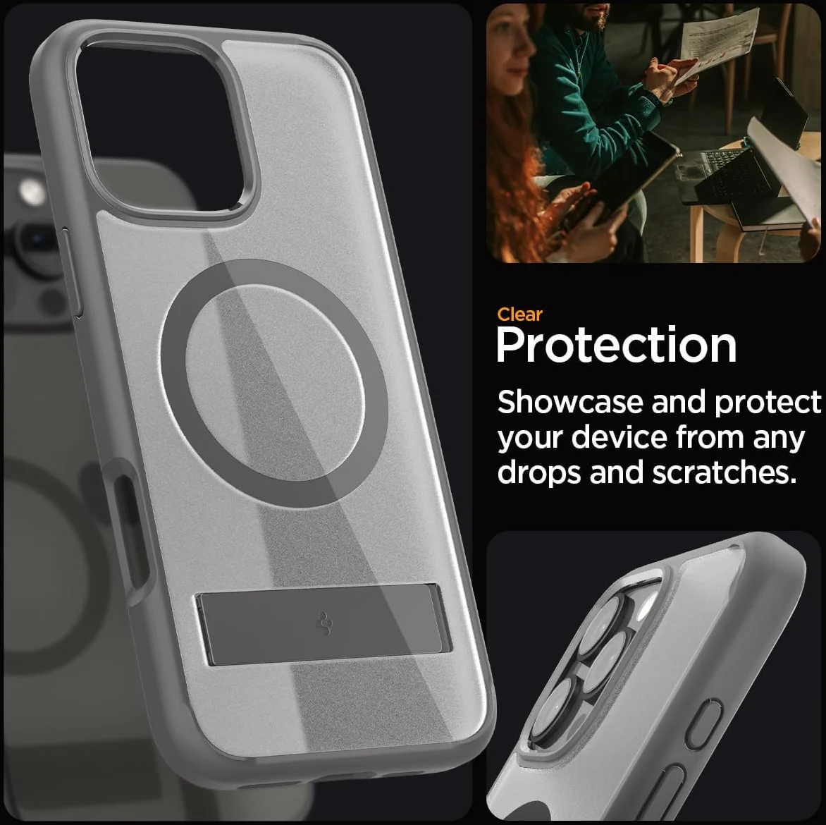 Spigen Ultra Hybrid S MagFit Apple iPhone 16 Pro Max Hoesje Grijs afbeelding 6