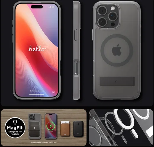 Spigen Ultra Hybrid S MagFit Apple iPhone 16 Pro Max Hoesje Grijs afbeelding 8