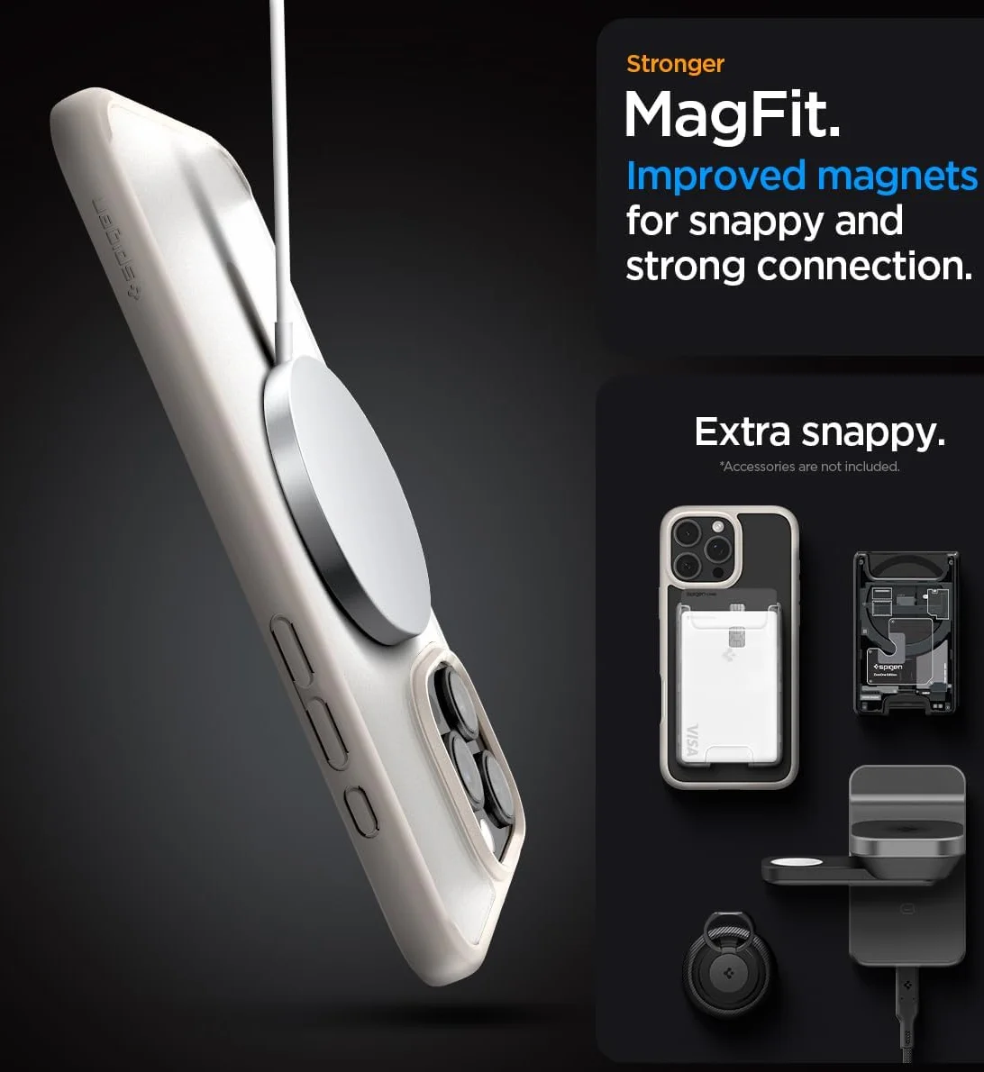 Spigen Ultra Hybrid MagFit Apple iPhone 16 Pro Max Hoesje MagSafe Grijs afbeelding 5