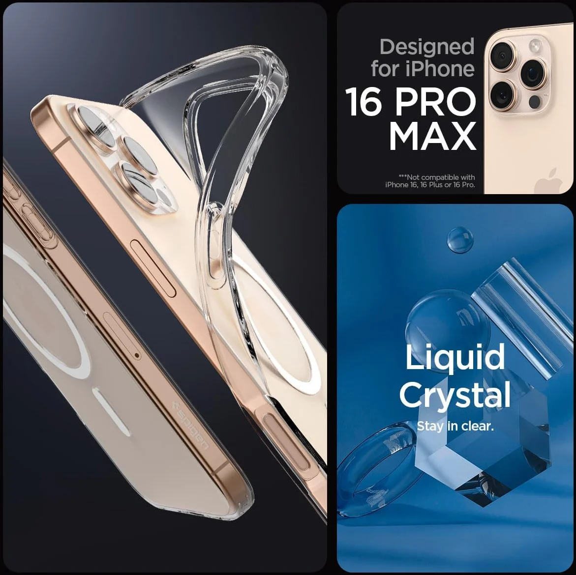 Spigen Liquid Crystal iPhone 16 Pro Max Hoesje MagSafe Back Cover Transparant afbeelding 3