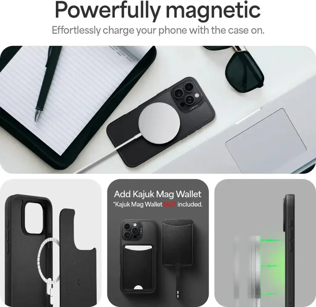 Spigen Cyrill Kajuk Mag iPhone 16 Pro Max Hoesje MagSafe Classic Charm Zwart afbeelding 7
