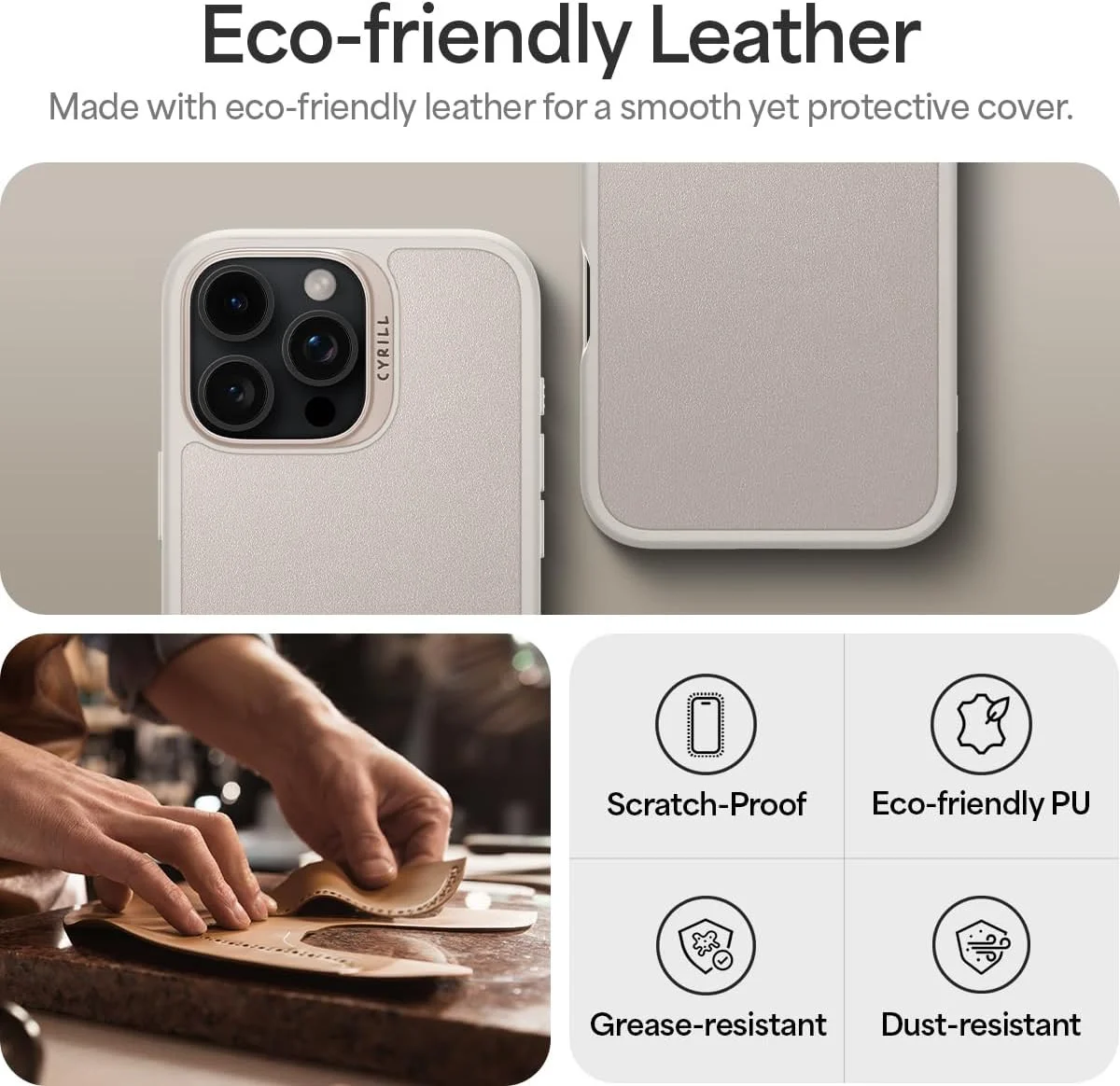 Spigen Cyrill Kajuk Mag Apple iPhone 16 Pro Hoesje MagSafe Back Cover Cream afbeelding 7