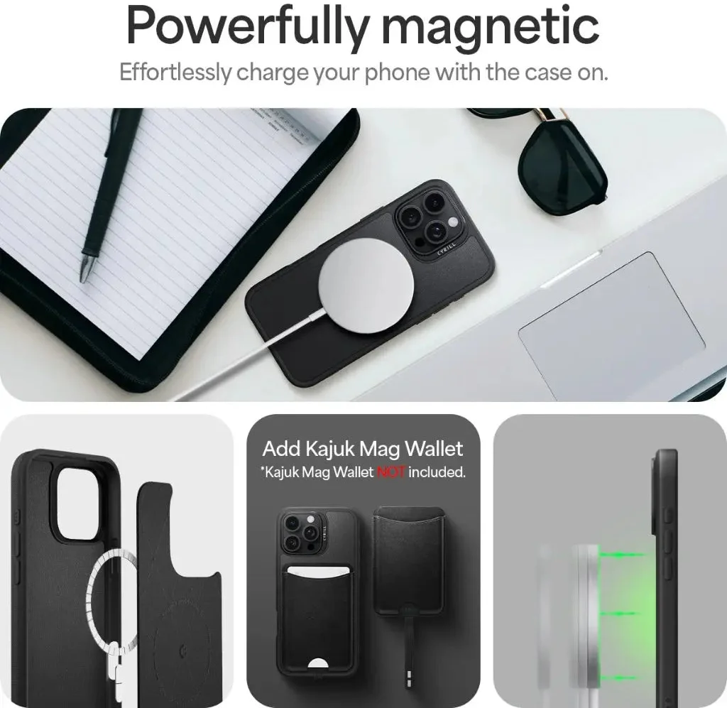Spigen Cyrill Kajuk Mag Apple iPhone 16 Pro Hoesje MagSafe Classic Charm Zwart afbeelding 7