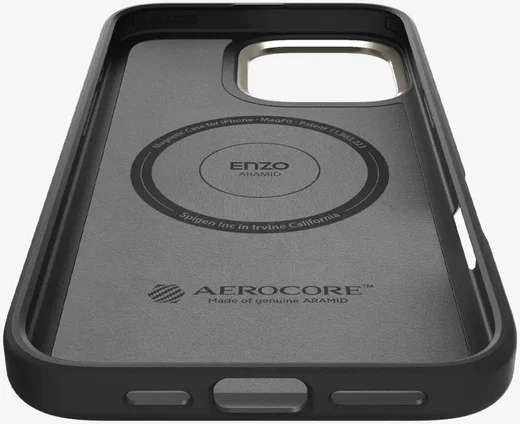 Spigen Enzo Aramid iPhone 16 Pro Max Hoesje MagSafe Aramide Zwart afbeelding 11