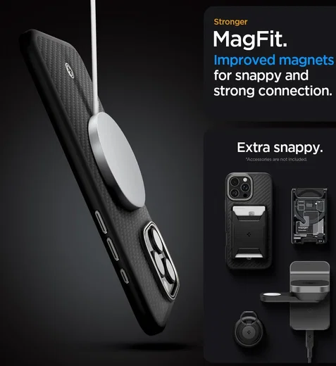 Spigen Enzo Aramid iPhone 16 Pro Max Hoesje MagSafe Aramide Zwart afbeelding 3