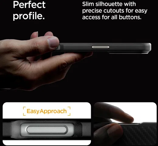 Spigen Enzo Aramid iPhone 16 Pro Max Hoesje MagSafe Aramide Zwart afbeelding 5