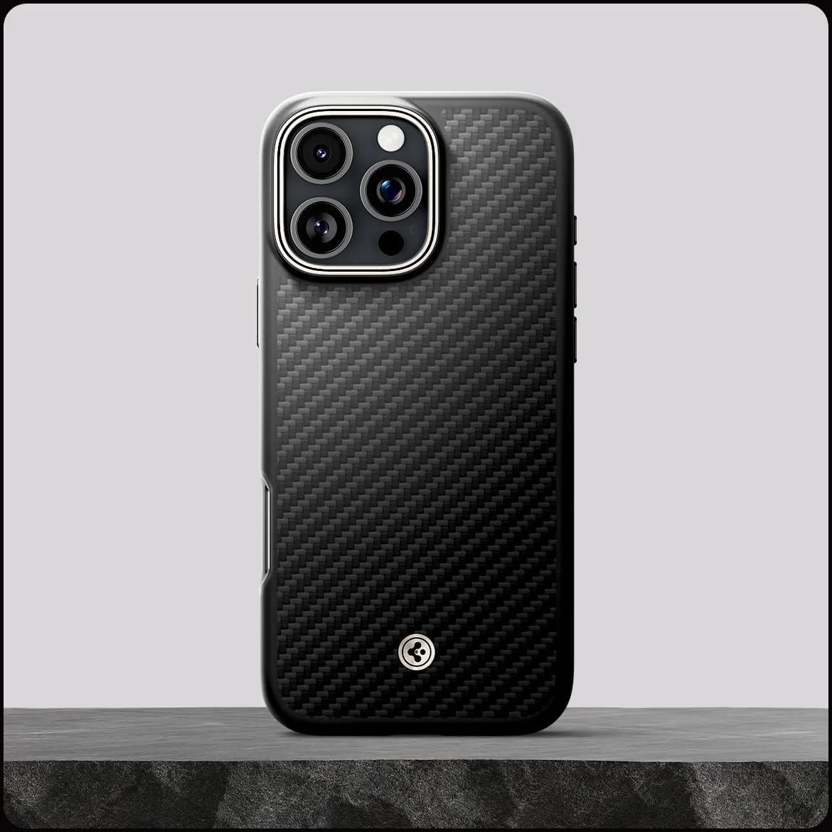 Spigen Enzo Aramid iPhone 16 Pro Max Hoesje MagSafe Aramide Zwart afbeelding 7