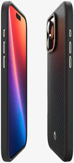 Spigen Enzo Aramid iPhone 16 Pro Max Hoesje MagSafe Aramide Zwart afbeelding 8