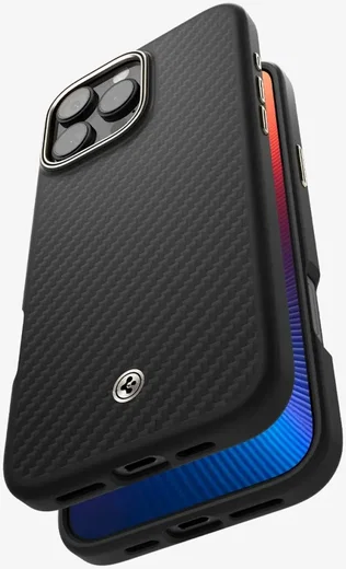 Spigen Enzo Aramid iPhone 16 Pro Max Hoesje MagSafe Aramide Zwart afbeelding 9