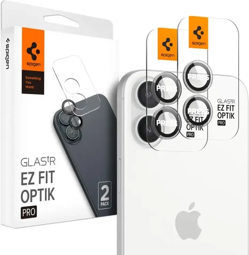 Spigen EZ Fit Optik Pro iPhone 17/16/16 Plus Camera Protector Clear (2-Pack) afbeelding 1