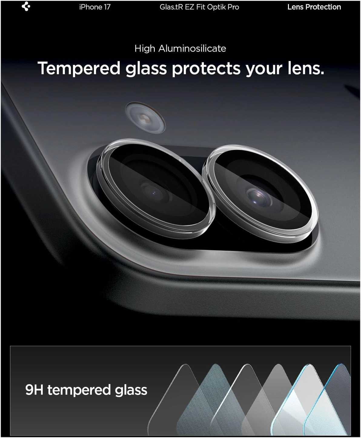 Spigen EZ Fit Optik Pro iPhone 17/16/16 Plus Camera Protector Clear (2-Pack) afbeelding 4