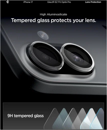 Spigen EZ Fit Optik Pro iPhone 17/16/16 Plus Camera Protector Clear (2-Pack) afbeelding 4