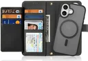 Dux Ducis Lawa Apple iPhone 16 Hoesje 2-in-1 Wallet Book Case MagSafe Zwart