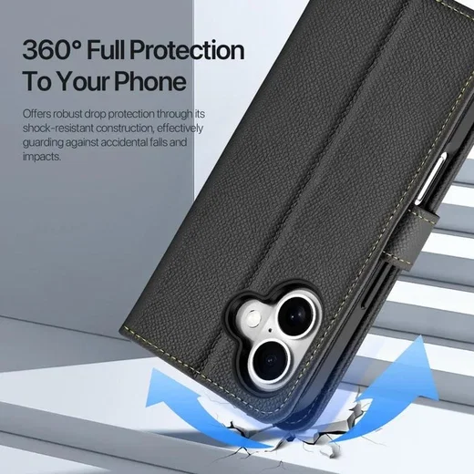 Dux Ducis Lawa Apple iPhone 16 Hoesje 2-in-1 Wallet Book Case MagSafe Zwart afbeelding 11