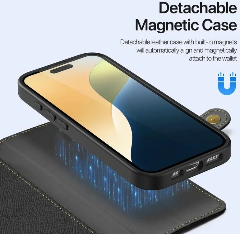 Dux Ducis Lawa Apple iPhone 16 Hoesje 2-in-1 Wallet Book Case MagSafe Zwart afbeelding 6