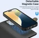 Dux Ducis Lawa Apple iPhone 16 Pro Hoesje 2-in-1 Wallet Book Case MagSafe Zwart afbeelding 6