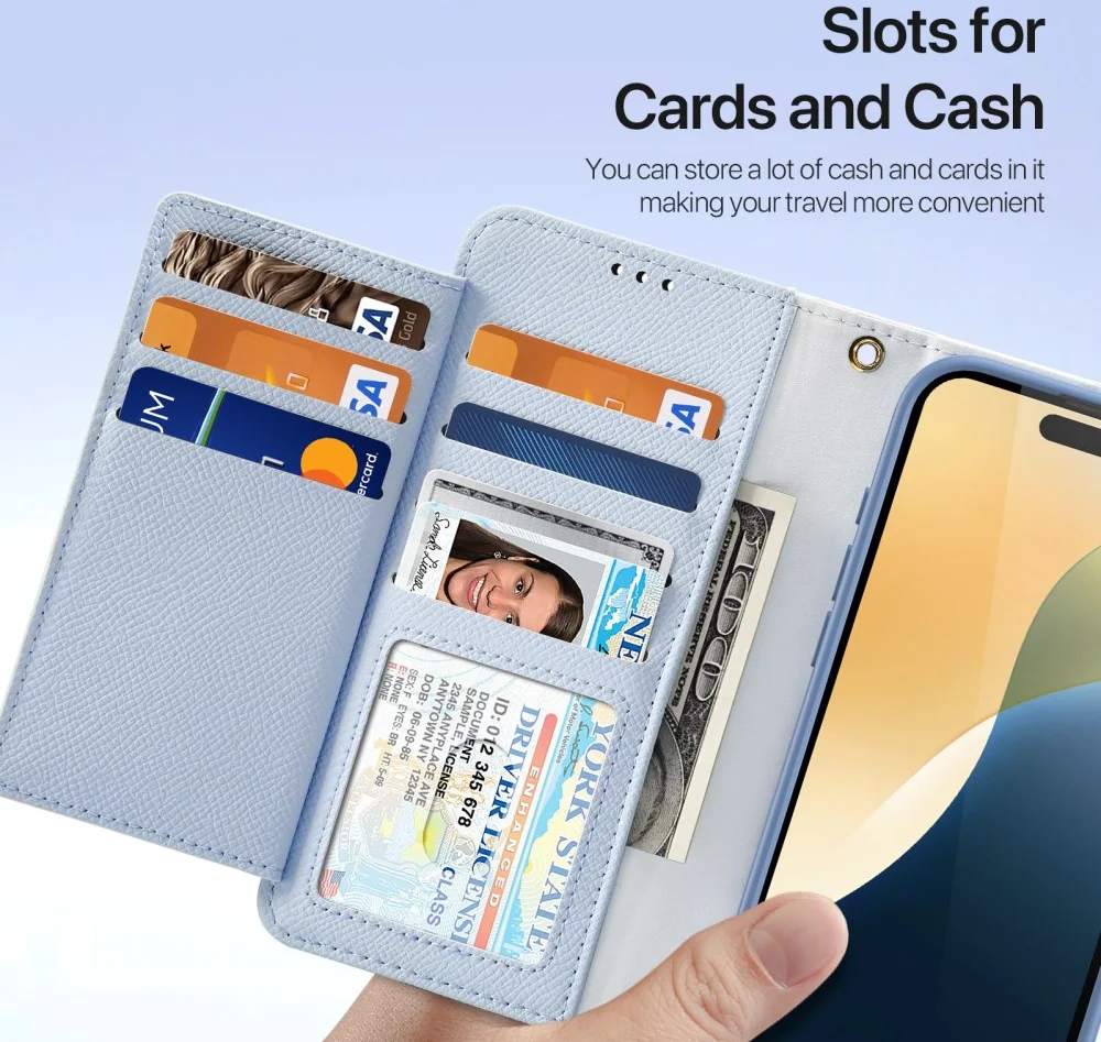 Dux Ducis Lawa Apple iPhone 16 Pro Hoesje 2-in-1 Wallet Book Case MagSafe Blauw afbeelding 9