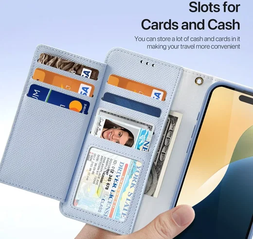 Dux Ducis Lawa Apple iPhone 16 Pro Hoesje 2-in-1 Wallet Book Case MagSafe Blauw afbeelding 9