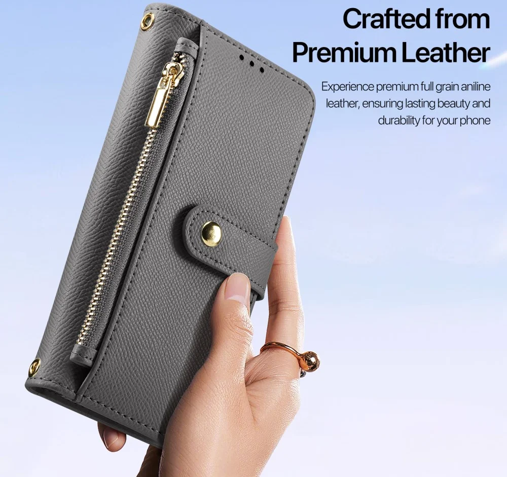 Dux Ducis Lawa iPhone 16 Pro Max Hoesje 2-in-1 Wallet Book Case MagSafe Grijs afbeelding 10