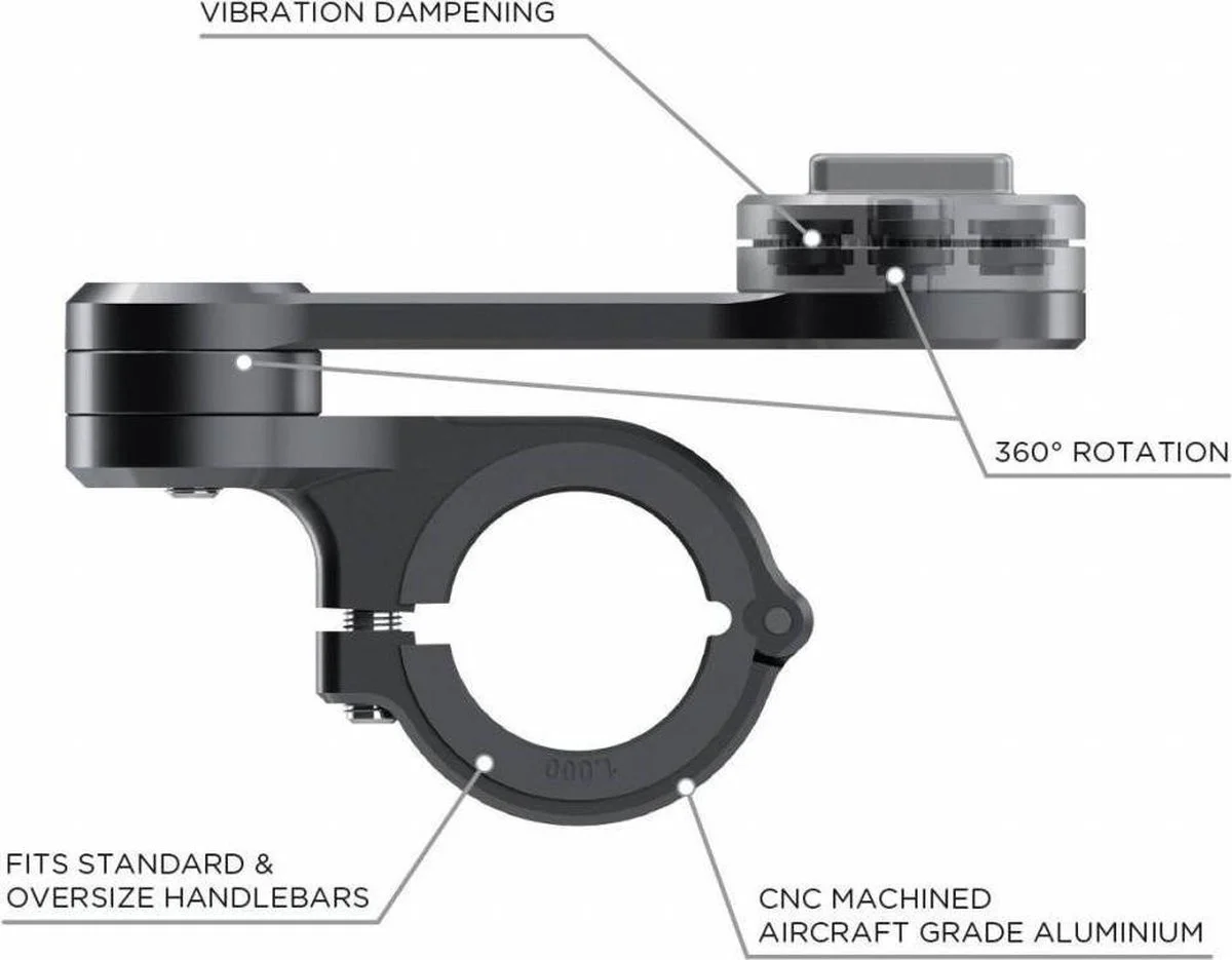 SP Connect Moto Mount Pro - Telefoonhouder Motor voor SPC+ Hoesjes Zwart afbeelding 5
