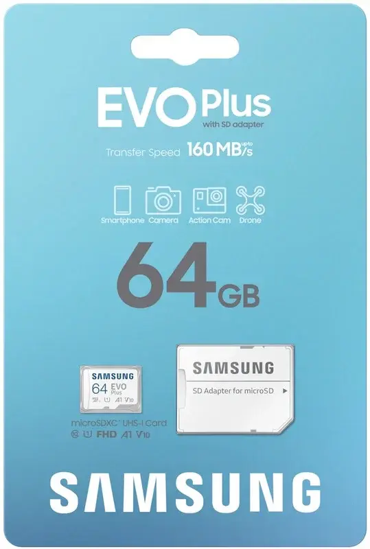 Samsung EVO Plus MicroSDXC Geheugenkaart 160MB/s met Adapter 64GB Wit afbeelding 6