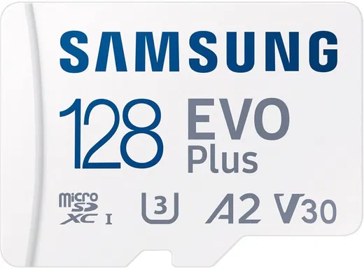 Samsung EVO Plus MicroSDXC Geheugenkaart 160MB/s met Adapter 128GB Wit afbeelding 1