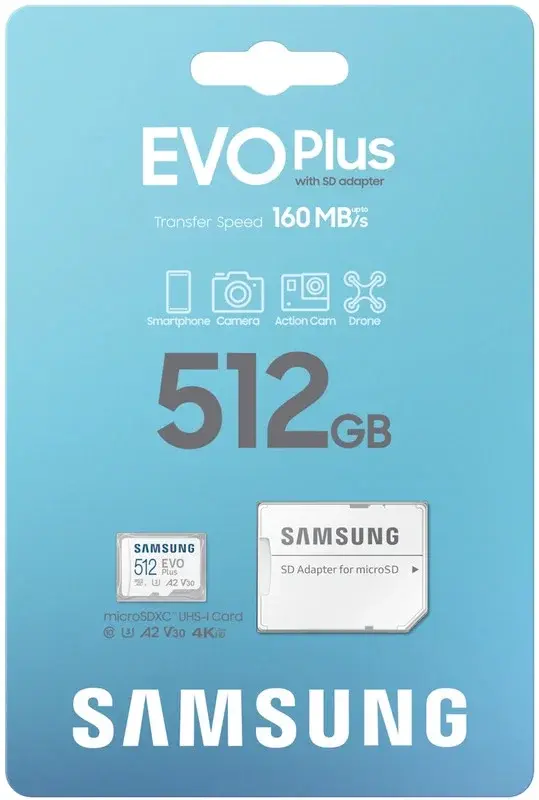 Samsung EVO Plus MicroSDXC Geheugenkaart 160MB/s met Adapter 512GB Wit afbeelding 7
