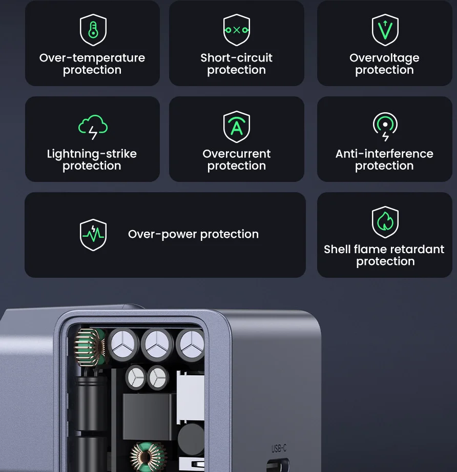 UGREEN Nexode Air 30W PD USB-C Snellader GaN Adapter Grijs afbeelding 3