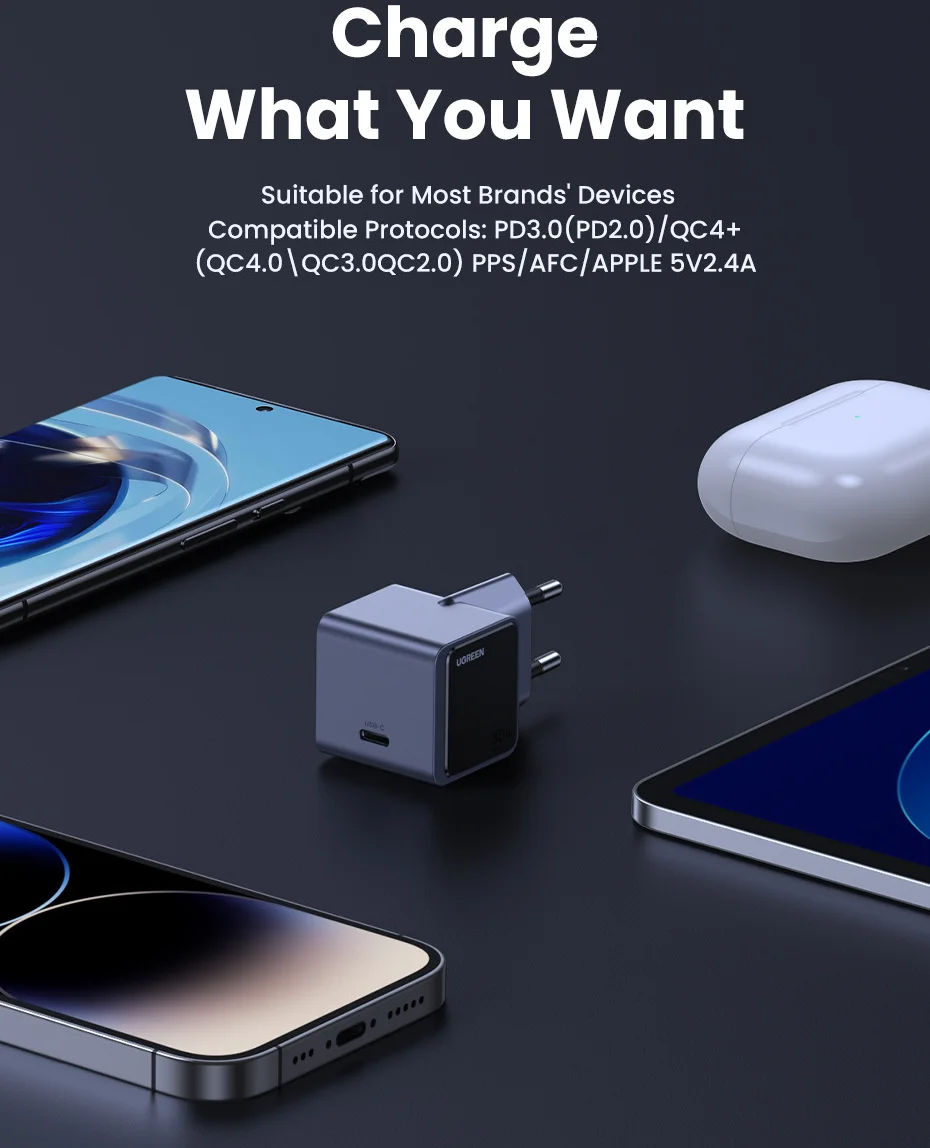 UGREEN Nexode Air 30W PD USB-C Snellader GaN Adapter Grijs afbeelding 8