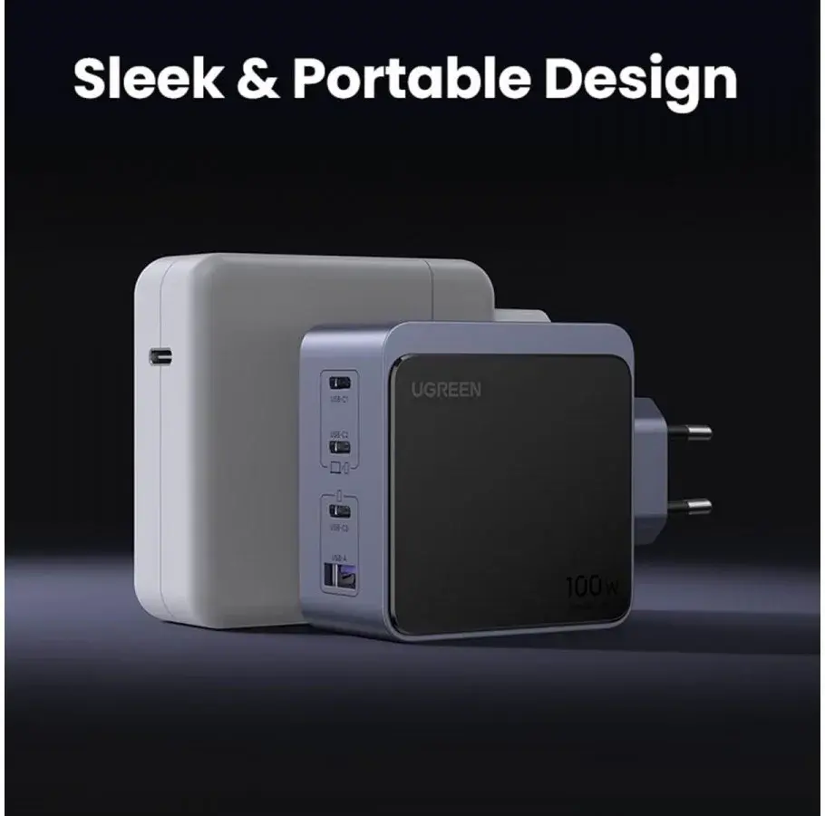 UGREEN Nexode Air 100W USB/USB-C PD Snellader GaN Adapter Grijs afbeelding 5