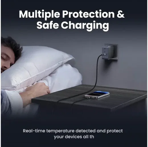 UGREEN Nexode Air 100W USB/USB-C PD Snellader GaN Adapter Grijs afbeelding 6