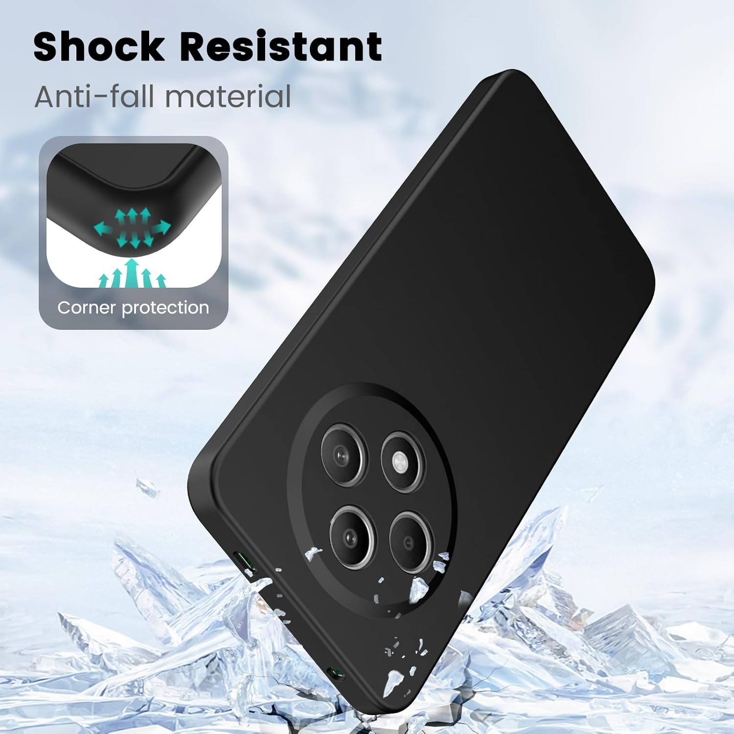 Oppo Reno 12 F Hoesje Dun TPU Back Cover Matte Zwart afbeelding 2