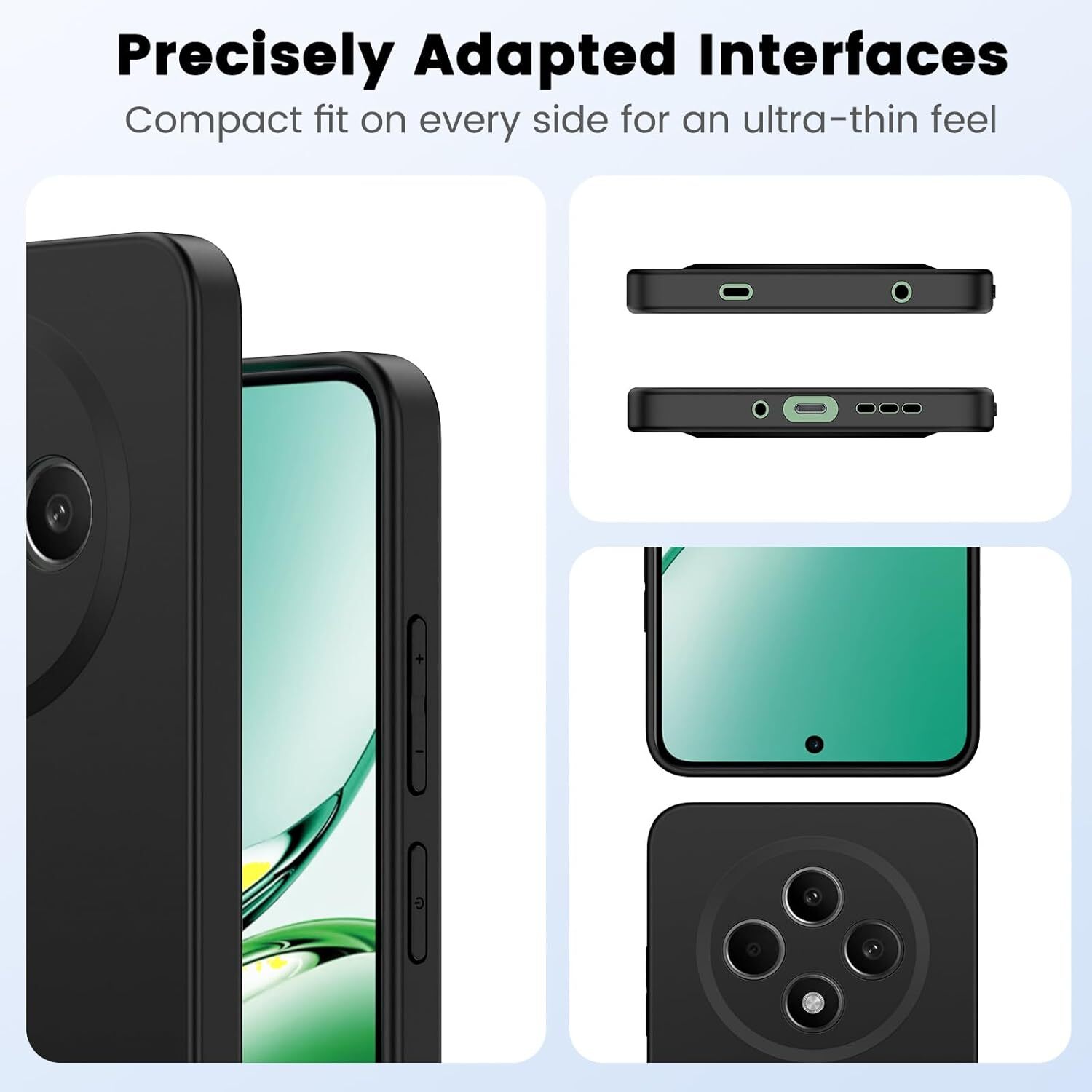 Oppo Reno 12 F Hoesje Dun TPU Back Cover Matte Zwart afbeelding 5