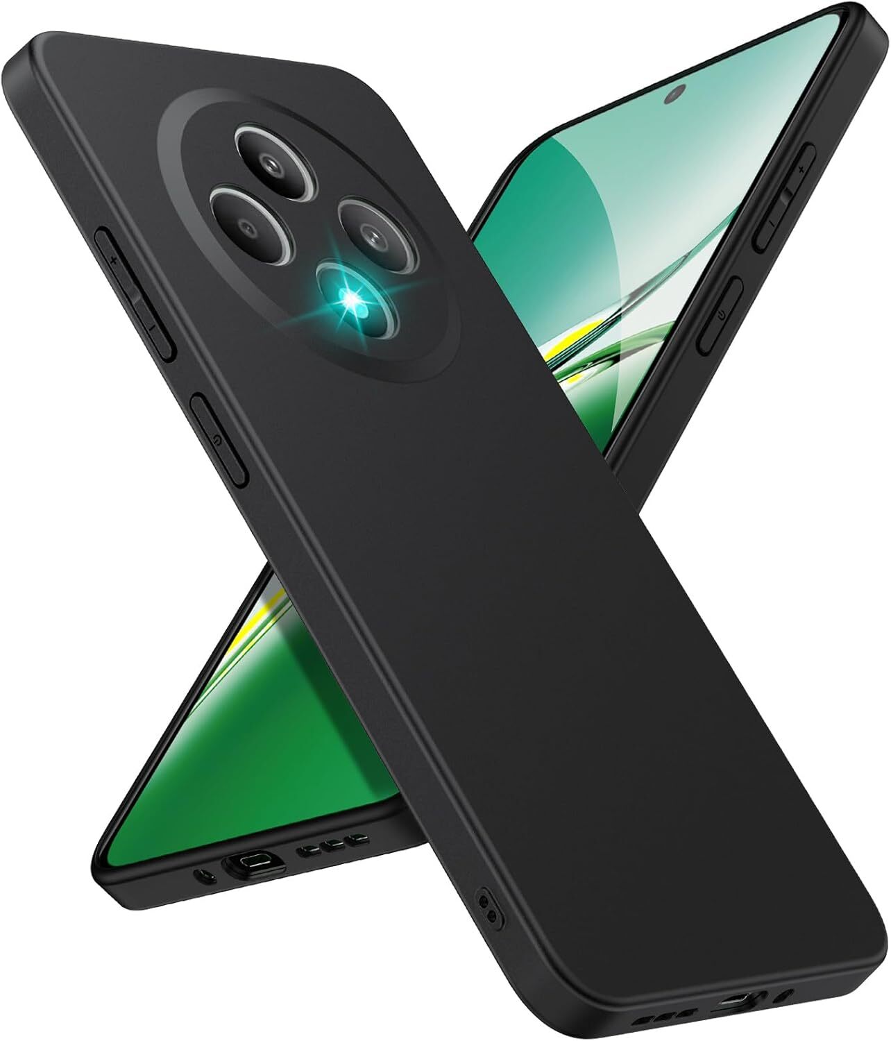 Oppo Reno 12 F Hoesje Dun TPU Back Cover Matte Zwart afbeelding 1