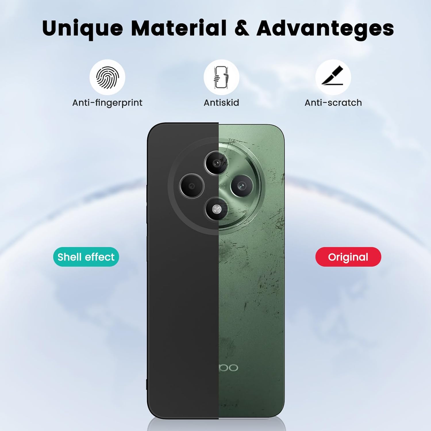 Oppo Reno 12 F Hoesje Dun TPU Back Cover Matte Zwart afbeelding 6