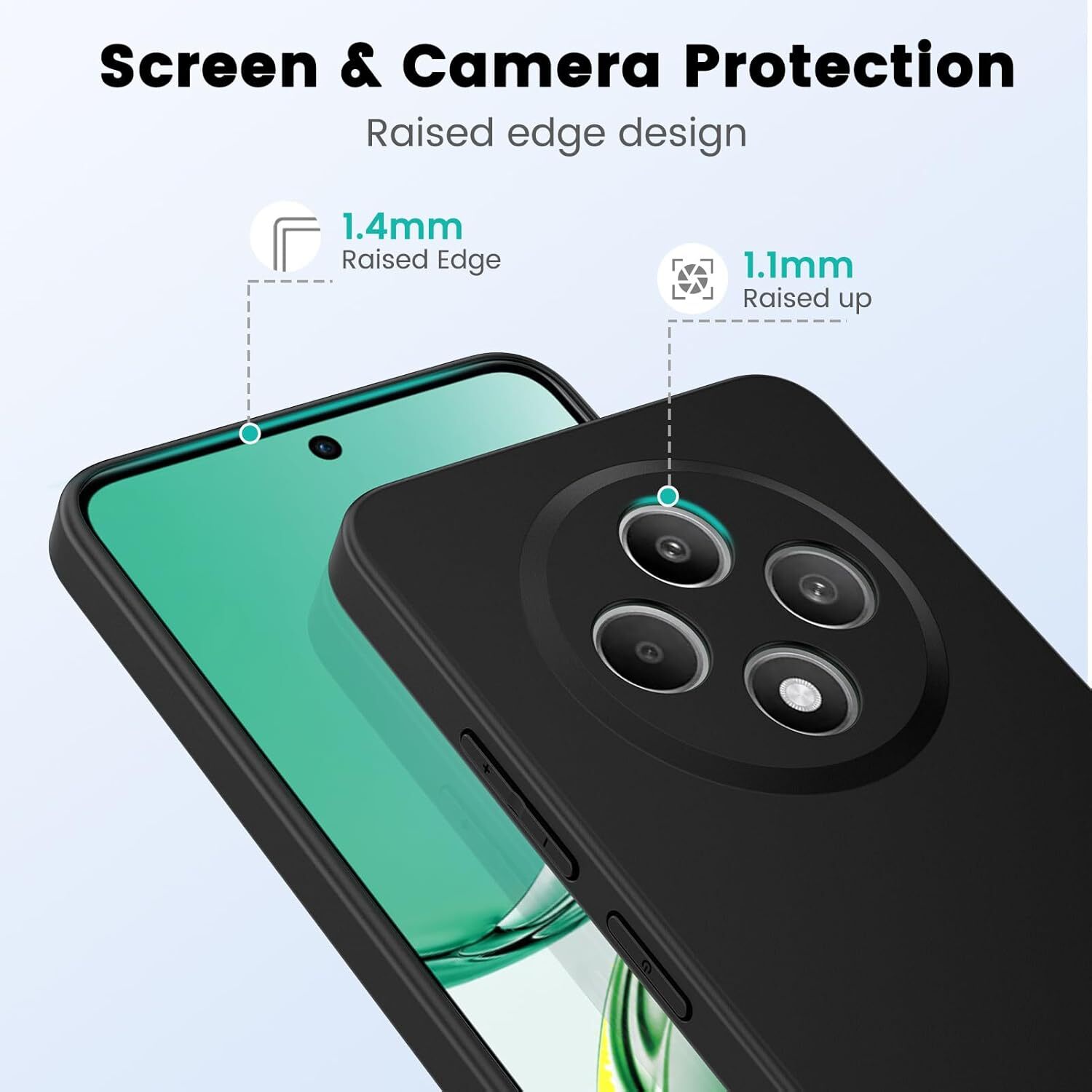Oppo Reno 12 F Hoesje Dun TPU Back Cover Matte Zwart afbeelding 3